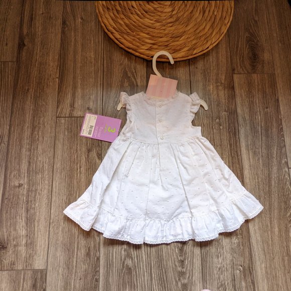 [KIDS 2/$40] NWT Baby Girl (3M) - CARTER'S White Swiss Dot Dress Set - Picture 3 of 4